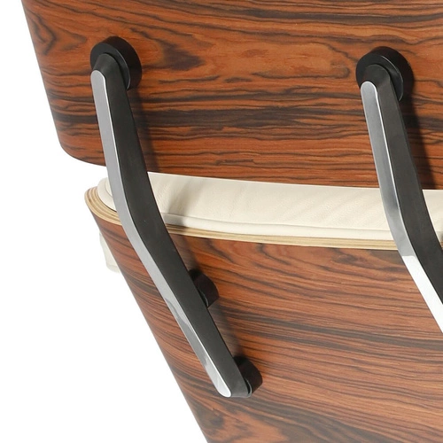 Fotel obrotowy Vip Lounge Chair skórzany do salonu z podnóżkiem nowoczesny biały