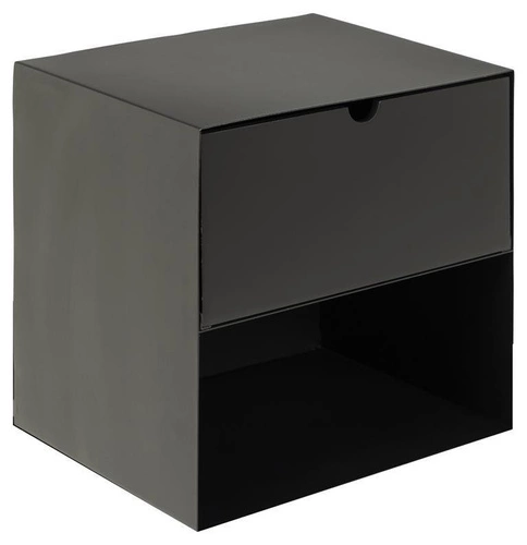 Szafka nocna Actona Joliet czarna, minimalistyczna, 30x30 cm, z szufladą i półką, styl holenderski