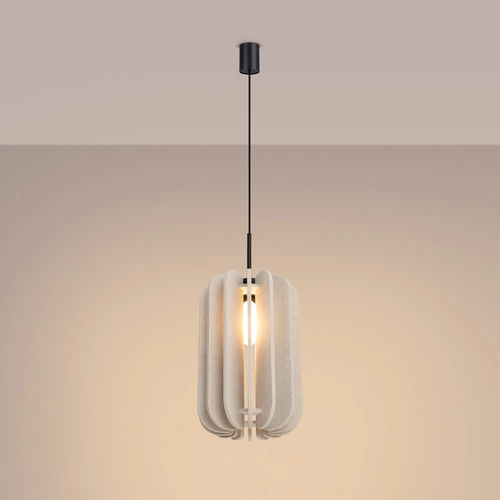 Lampa wisząca MULA 27 beżowa nowoczesna do salonu i jadalni z filcu