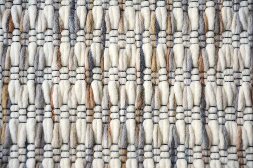 Dywan do salonu Grain beżowy 200x280 wełniany nowoczesny ręcznie tkany łatwy w czyszczeniu