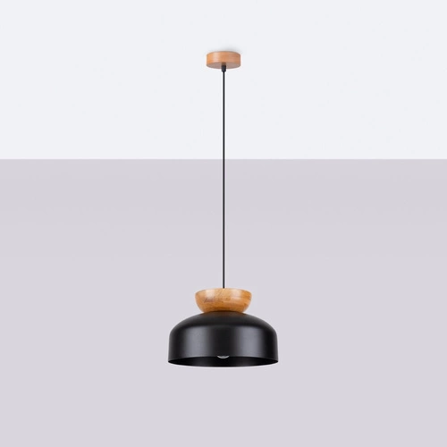 Lampa wisząca MARION czarna skandynawska okrągła do kuchni i jadalni regulowana