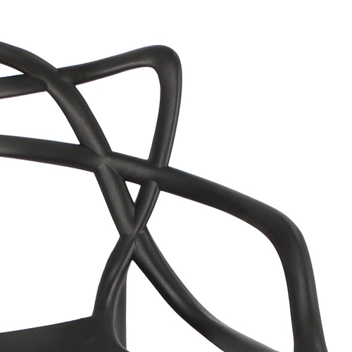 Hoker Lexi czarny nowoczesny z oparciem z tworzywa sztaplowany do kuchni i wyspy 75 cm D2.DESIGN