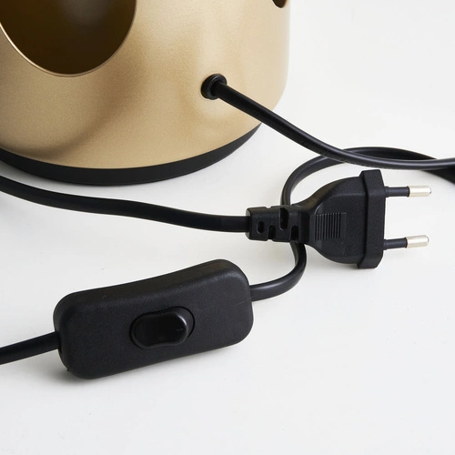 Lampa stołowa FATA nowoczesna szklana transparentna złota 35 cm do salonu i sypialni