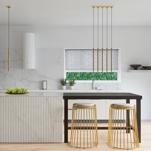 Nowoczesna lampa wisząca Pastelo 3P złota do salonu lub nad stół Sollux Lighting