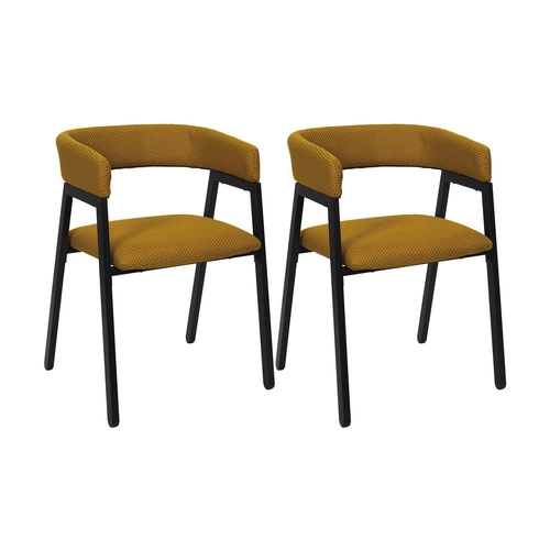 Krzesło tapicerowane Craft Intesi do jadalni i kuchni żółte nowoczesne z podłokietnikami