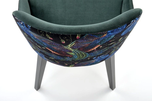 Krzesło do jadalni Arkansas Intesi zielone tapicerowane welur nowoczesne z drewnianymi nogami