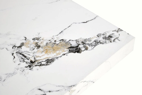 Liton nowoczesny stolik kawowy kwadratowy biały marmur glamour do salonu 80x80 cm