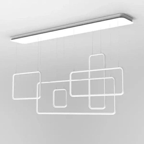 Lampa sufitowa LED nowoczesna biała Ledowe Kwadraty No.5 Altavola Design do salonu 150 cm