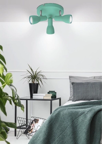 Plafon sufitowy Picardo miętowy nowoczesny metalowy regulowany do salonu i sypialni