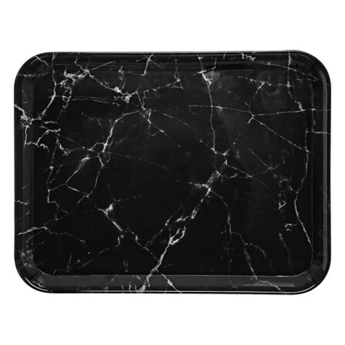 Taca prostokątna dekoracyjna czarna marmurowa 5five simply smart do serwowania przekąsek 43x33 cm