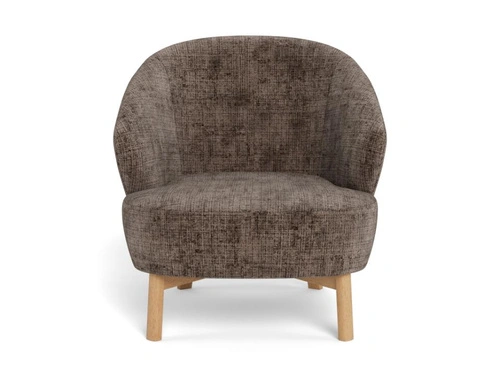 Fotel wypoczynkowy Darlene brązowy aksamitny do salonu skandynawski