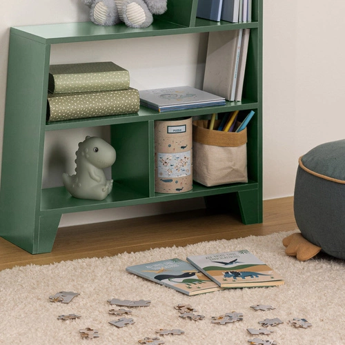 Lampka nocna LED Dino Atmosphera zielona bezprzewodowa do pokoju dziecka nowoczesna 14 cm