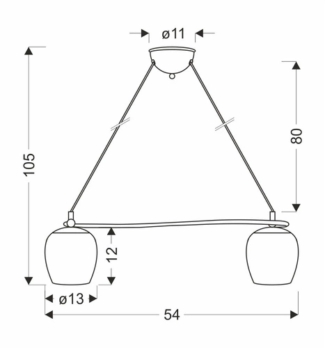 Lampa wisząca Serano patynowy 2x60W E27 klosz kremowy