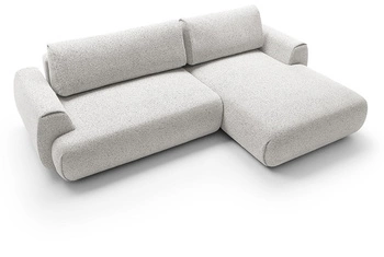 Narożnik z funkcją spania do salonu Ljung prawy szary nowoczesny z pojemnikiem Intesi