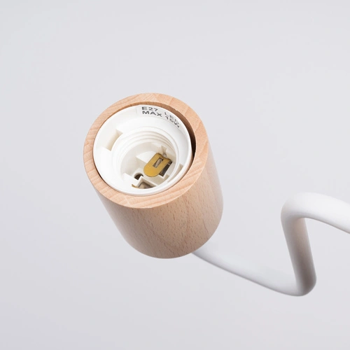 Kinkiet ścienny TIMBO biały nowoczesny skandynawski loftowy do salonu i sypialni drewno metal