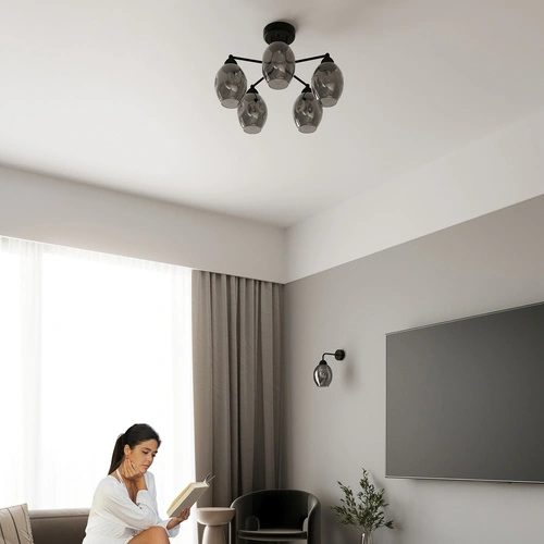 Nowoczesny kinkiet ścienny FILLAN 1 czarny metalowy do salonu i sypialni SOLLUX LIGHTING