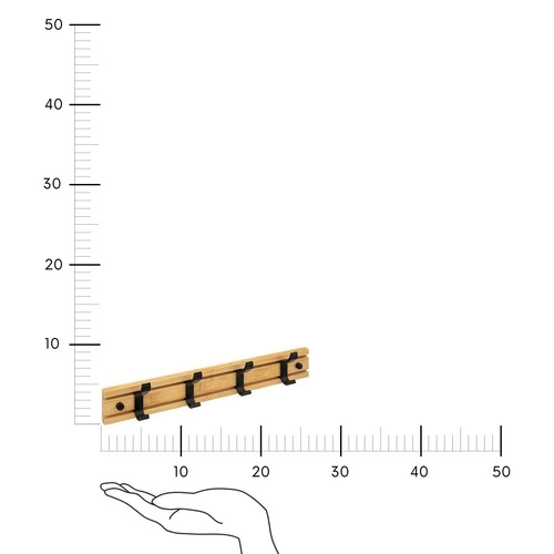5five simply smart nowoczesny bambusowy wieszak ścienny do przedpokoju z przesuwanymi hakami 40 cm