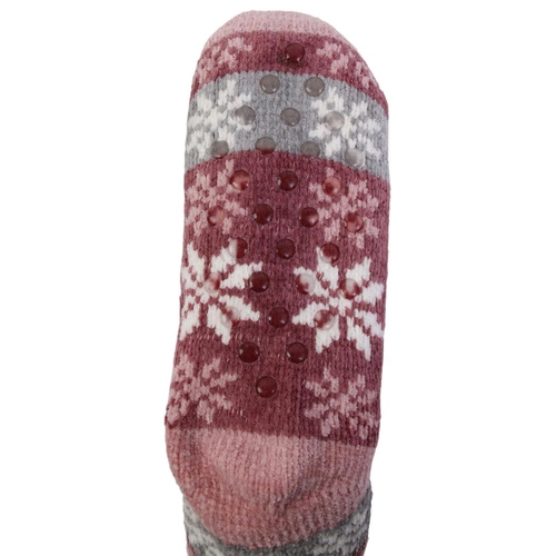 Skarpetki świąteczne ocieplane czerwone Intesi do domu z poliestru, miękkie i przyjemne