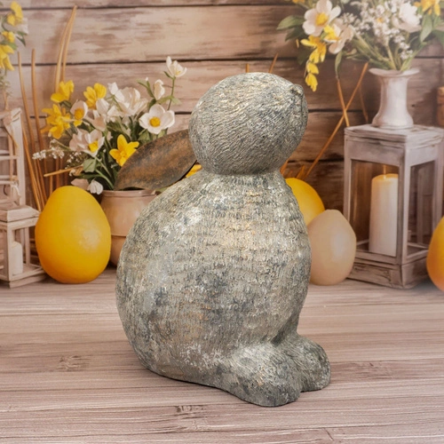 Intesi figurka wielkanocna siedzący królik szary 41cm dekoracja do salonu na stół