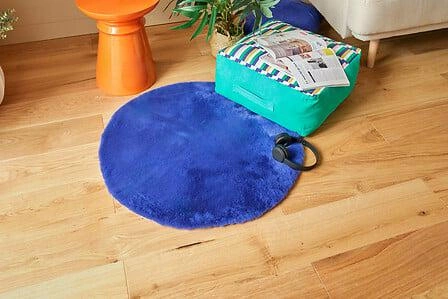 Dywan okrągły nowoczesny Atmosphera granatowy 80 cm miękki do salonu i sypialni