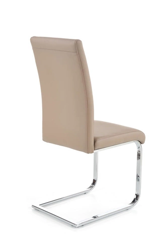 Krzesło tapicerowane Yvone do jadalni ekoskóra beżowa na chromowanych płozach nowoczesne Intesi