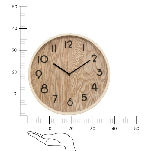 Zegar ścienny Ivana 38 cm skandynawski drewniany cichy mechanizm do salonu Atmosphera