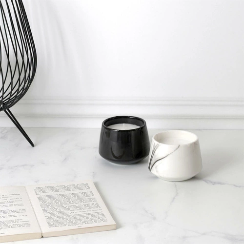 Świeca zapachowa Marble S czarna Intesi nowoczesna parafinowa na prezent