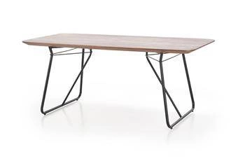 Stół loftowy do jadalni Linked 180 cm czarny z blatem dąb naturalny Intesi nierozkładany