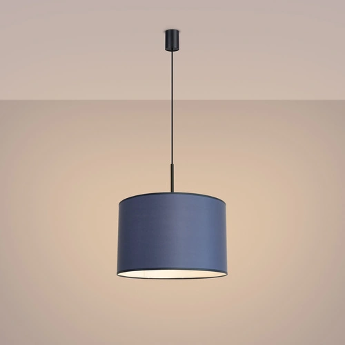 Lampa sufitowa NEVIA granatowa minimalistyczna do salonu i jadalni PVC 40 cm