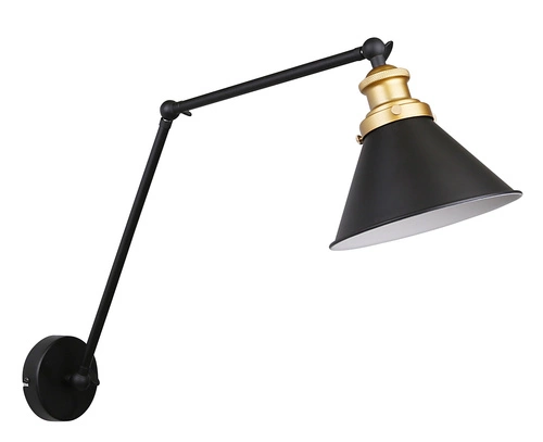 Kinkiet Fundo lampa czarny+złoty 1x40W  E27 klosz czarny