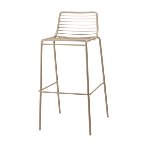 Hoker metalowy z oparciem Summer szary nowoczesny do kuchni i wyspy 75 cm sztaplowany SCAB Design