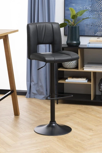 Hoker Sylvia czarny obrotowy z regulacją wysokości do kuchni nowoczesny z oparciem Actona