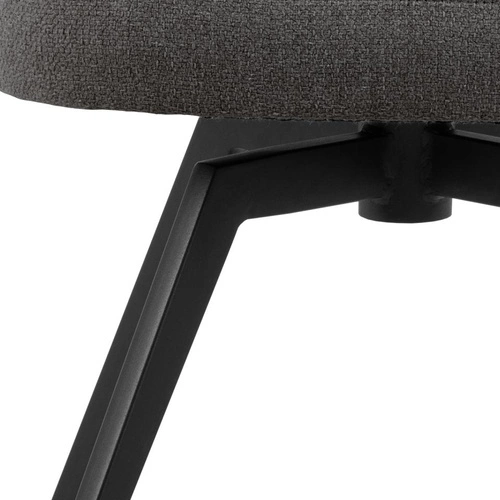 Krzesło do jadalni Darlene Actona szare tapicerowane obrotowe nowoczesne na czarnych nogach