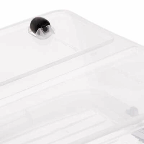 Pudełko dekoracyjne do przechowywania Clip N' Box 35L transparentne na kółkach do garderoby