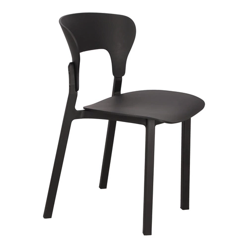 Krzesło Kabru czarne Intesi nowoczesne krzesło do jadalni i ogrodu z tworzywa łatwe w czyszczeniu