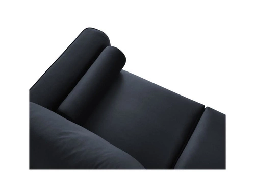 Narożnik z funkcją spania Leona Dark Blue Velvet Lewostronna kolor nóg czarny