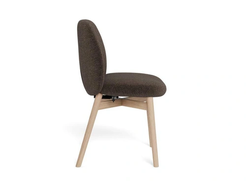 Krzesło Joy tapicerowane do jadalni brązowe dąb bielony Actona