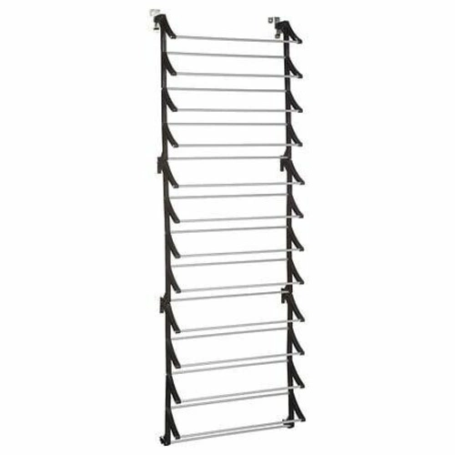 Czarna półka na buty Bulky 5five simply smart do zawieszenia na drzwi, 11 półek, wysoka, nowoczesna