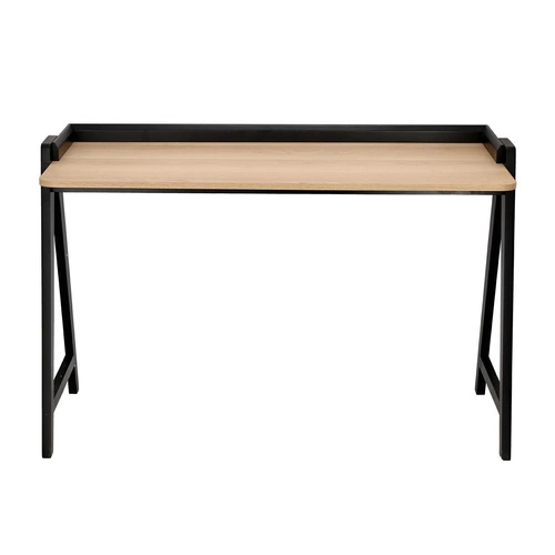Biurko do pracy Malmo nowoczesne szerokie skandynawskie naturalne czarne Intesi 123 cm