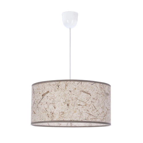 Lampa wisząca Papirus beżowa nowoczesna do salonu i jadalni z abażurem tkaninowym