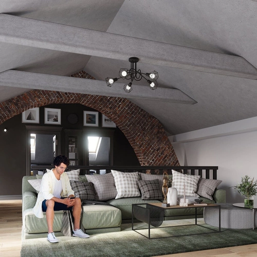 Nowoczesny żyrandol ARTEMIS 5S czarny metalowy do salonu i jadalni SOLLUX LIGHTING