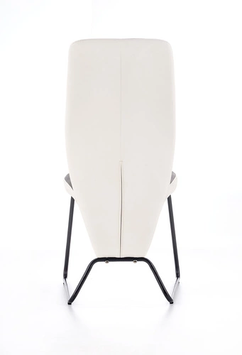 Krzesło tapicerowane Michigan Intesi do jadalni nowoczesne ekoskóra szare na czarnych płozach