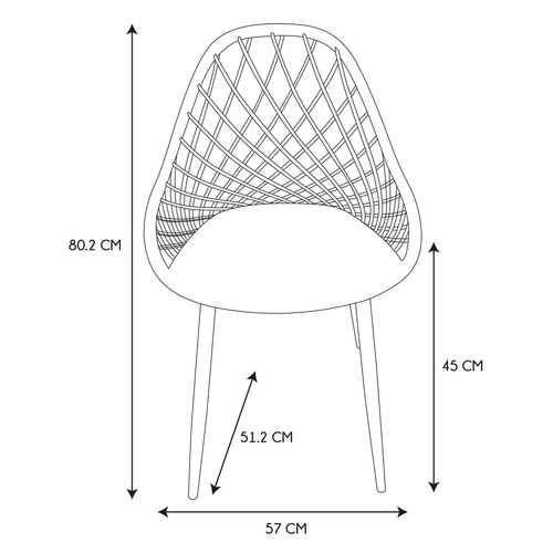 Krzesło do jadalni Malaga Intesi nowoczesne z tworzywa łatwe czyszczenie pomarańczowe boho