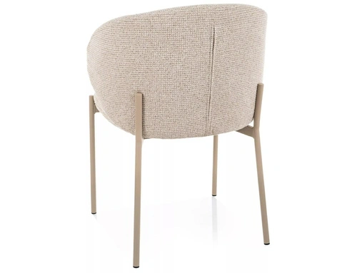Krzesło tapicerowane Elsme beżowe z podłokietnikami do jadalni salonu