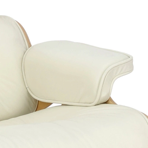 Fotel obrotowy Vip D2.DESIGN do salonu biały skóra naturalna nowoczesny glamour