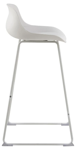 Hoker z oparciem Actona Tina biały nowoczesny do kuchni i wyspy, ekoskóra, metal 76 cm