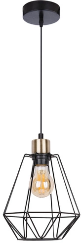 Lampa wisząca Primo czarny+patyna 1x60W E27 klosz czarny