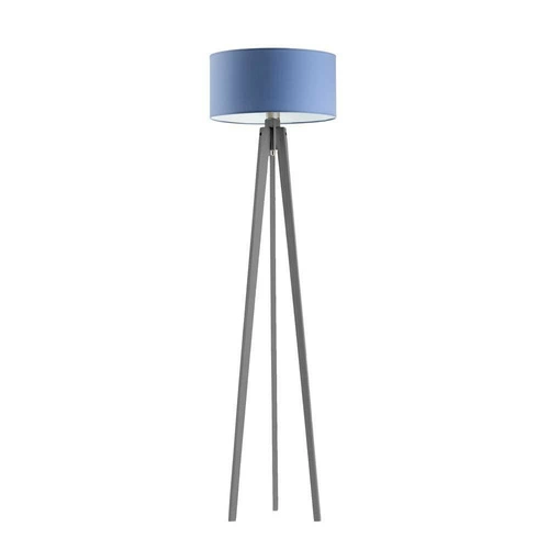 Lampa podłogowa MIAMI abażur niebieski stelaż popielaty