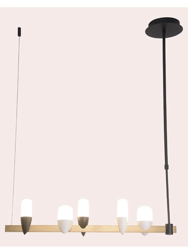 Nowoczesny żyrandol LED Sakai czarny złoty 5-punktowy do salonu i jadalni Ledea