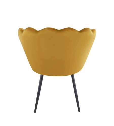 Krzesło muszelka Fiona VIC musztardowy/czarne nogi